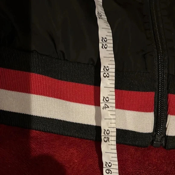 Tommy Hilfiger black logo high neck  zipper Pull bomber jacket Sz M - Picture 9 of 11